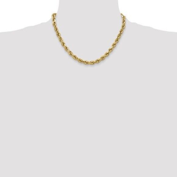 10k 4.9mm Semi-solid Diamond Cut 24 inch Rope Chain - Picture 6 of 7